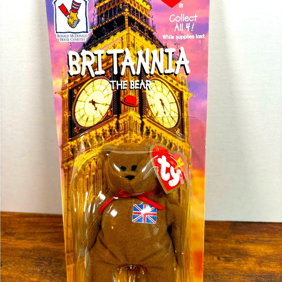 Ty Other - Britannia The Bear McDonalds Ty Beanie Baby with Rare Errors 1993 OakBrook VTG